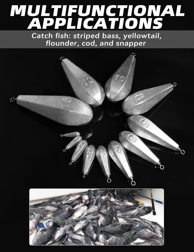 BLUEWING Swivel Bank Sinkers Fishing Weights with Swivel Bottom Bullet Sinkers for Freshwater and Saltwater, 1/8oz to 16oz - Image 4
